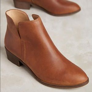 Almond Toe Brown Leather Ankle Boot